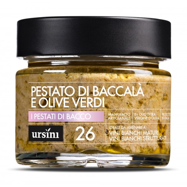 Ursini - Salted Codfish and Green Olives Pestato - 26 - Pestati di Bacco® - Organic Italian Extra Virgin Olive Oil