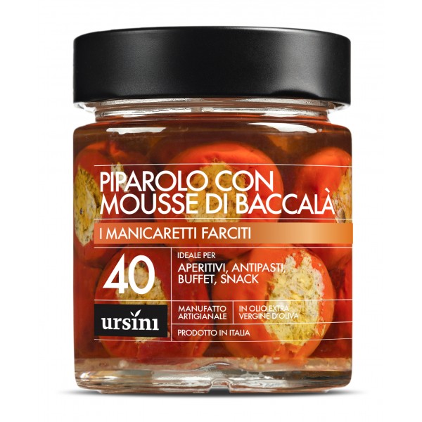 Ursini - Filled Hot Pepper with Salted Codfish Mousse - 40 - Stuffed - Delicacies - Organic Italian Extra Virgin Olive Oil