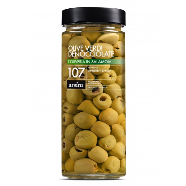 Ursini - Pitted Green Olives - 107 - In Brine - Olives - Italian Olives