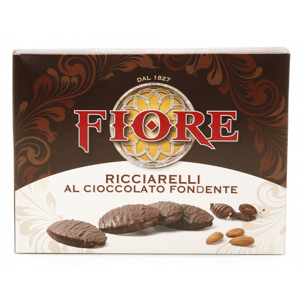 Fiore - Panforte of Siena since 1827 - Ricciarelli of Siena with Dark Chocolate - Pastry - Box - 145 g