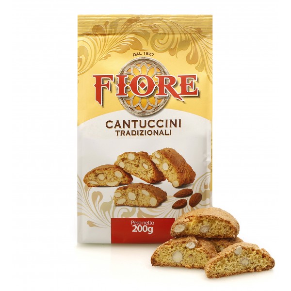 Fiore - Panforte of Siena since 1827 - Traditional Tuscany Cantuccini with Almonds - Pastry - Box - 100 g