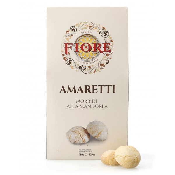 Fiore - Panforte di Siena dal 1827 - Amaretti Morbidi alla Mandorla Toscani - Pasticceria - Confezione - 150 g