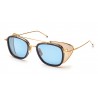 Thom Browne - Occhiali da Sole con Griglia Laterale a Rete Blu e Oro - Thom Browne Eyewear