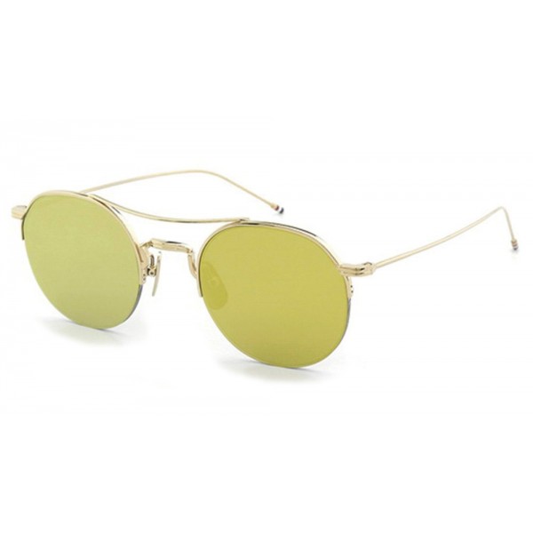 Download Thom Browne - Navy & Gold Mesh Side Sunglasses - 12K Gold ...