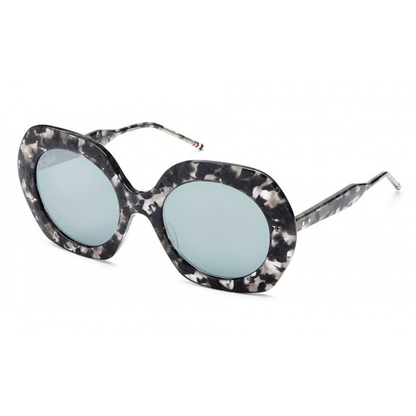 Thom Browne - Large Round Grey Tortoise Sunglasses - Thom Browne Eyewear