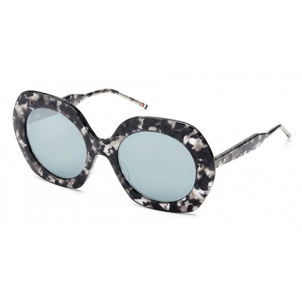 Thom Browne - Large Round Grey Tortoise Sunglasses - Thom Browne ...