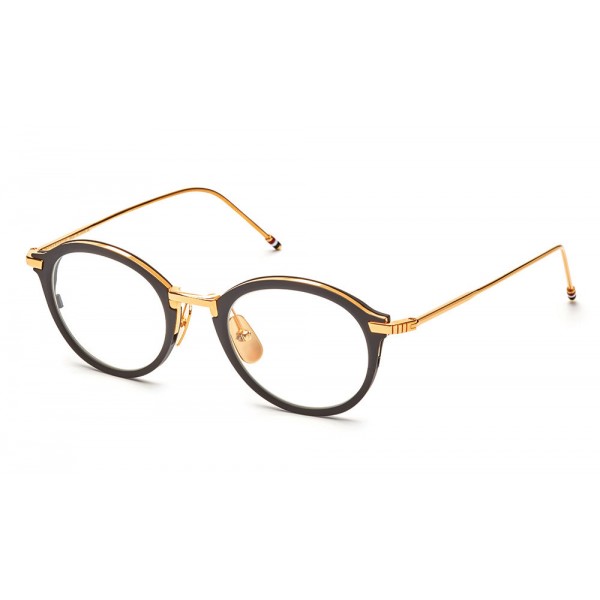 Thom Browne - Occhiali da Vista Rotondi in Oro Nero e Giallo - Thom Browne Eyewear