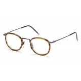 Thom Browne - Black Iron Walnut Glasses With Clip-on Sun Lens - Thom Browne Eyewear