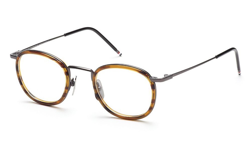 Thom Browne - Black Iron Walnut Glasses With Clip-on Sun Lens