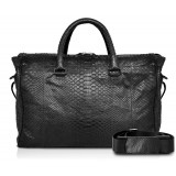 Ammoment - Lark Weekender Small in Python - Black - Luxury High Quality Leather Bag
