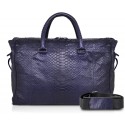 Ammoment - Lark Weekender Small in Python - Navy - Luxury High Quality Leather Bag