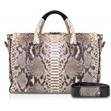 Ammoment - Lark Weekender Small in Python - Roccia - Luxury High Quality Leather Bag