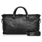 Ammoment - Lark Weekender Large in Python - Black - Luxury High Quality Leather Bag