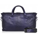 Ammoment - Lark Weekender Large in Python - Navy - Luxury High Quality Leather Bag