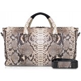 Ammoment - Lark Weekender Large in Python - Roccia - Luxury High Quality Leather Bag