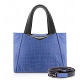 Ammoment - Vesper Bag Small in Crocodile - Navy - Luxury High Quality Leather Bag