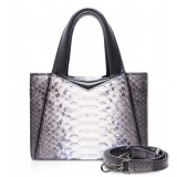 Ammoment - Vesper Bag Small in Python - Baikal Blue - Luxury High Quality Leather Bag