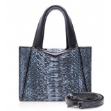 Ammoment - Vesper Bag Small in Pitone - Moxi Nero - Borsa in Pelle di Alta Qualità Luxury