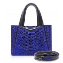 Ammoment - Vesper Bag Small in Pitone - NYX Blu - Borsa in Pelle di Alta Qualità Luxury