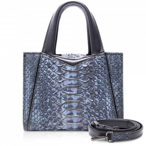 Ammoment - Vesper Bag Large in Python - Moxi Black - Luxury High Quality Leather Bag