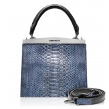 Ammoment - Jena Handbag Small in Python - Moxi Nero - Luxury High Quality Leather Bag
