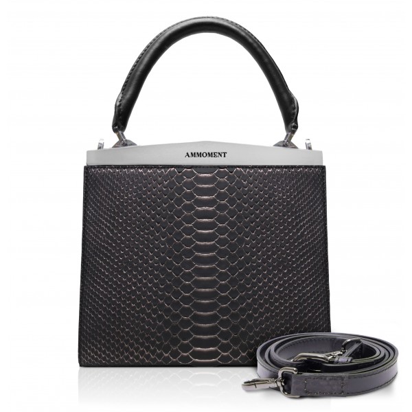 Ammoment - Jena Handbag Small in Python - Pepite Rose - Luxury High Quality Leather Bag