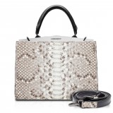 Ammoment - Jena Handbag Large in Pitone - Roccia - Borsa in Pelle di Alta Qualità Luxury