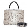 Ammoment - Jena Handbag Large in Pitone - Roccia - Borsa in Pelle di Alta Qualità Luxury