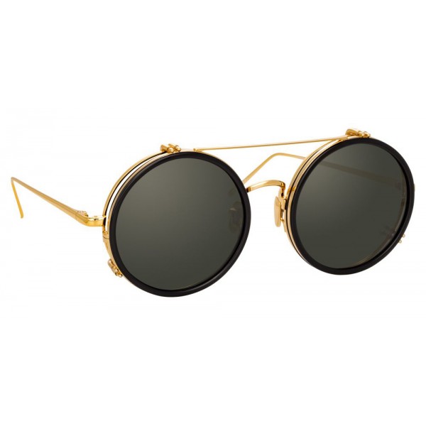 Linda Farrow - 741 C1 Round Sunglasses - Black & Gold - Linda Farrow Eyewear