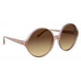 Linda Farrow - 657 C8 Round Sunglasses - Milky Tobacco - Linda Farrow Eyewear