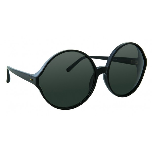 Linda Farrow - 657 C1 Round Sunglasses - Full Black - Linda Farrow Eyewear