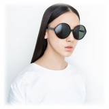 Linda Farrow - 657 C1 Round Sunglasses - Full Black - Linda Farrow Eyewear