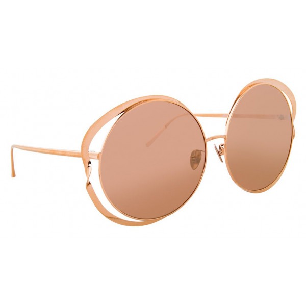 Linda Farrow - 660 C3 Round Sunglasses - Full Rose Gold - Linda Farrow Eyewear