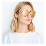 Linda Farrow - 660 C1 Round Sunglasses - Yellow Gold - Linda Farrow Eyewear