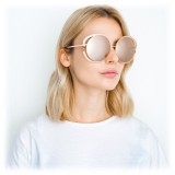 Linda Farrow - 660 C3 Round Sunglasses - Full Rose Gold - Linda Farrow Eyewear