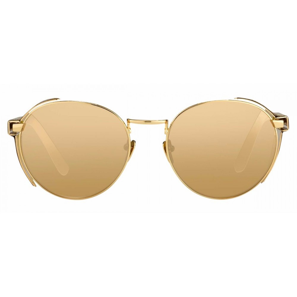 Linda Farrow - 300 C8 Round Sunglasses - Yellow Gold - Linda Farrow ...