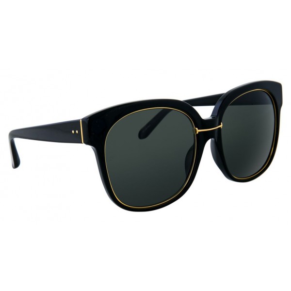 Linda Farrow - 651 C1 Oversized Sunglasses - Black & Gold - Linda Farrow Eyewear