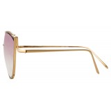 Linda Farrow - 668 C9 Cat Eye Sunglasses - Light Gold - Linda Farrow Eyewear