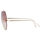 Linda Farrow - 567 C10 Oversized Sunglasses - Light Gold - Linda Farrow Eyewear