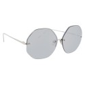 Linda Farrow - Occhiali da Sole Oversize 567 C2 - Oro Bianco - Linda Farrow Eyewear