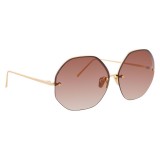 Linda Farrow - 567 C5 Oversized Sunglasses - Gold - Linda Farrow Eyewear - Negin Mrsalehi Official