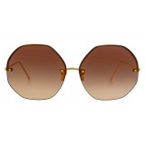 Linda Farrow - 567 C5 Oversized Sunglasses - Gold - Linda Farrow Eyewear - Negin Mrsalehi Official