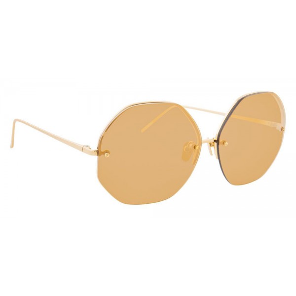 Linda Farrow - Occhiali da Sole Oversize 567 C1 - Oro - Linda Farrow Eyewear