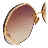 Linda Farrow - 567 C5 Oversized Sunglasses - Gold - Linda Farrow Eyewear - Negin Mrsalehi Official