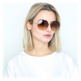 Linda Farrow - 567 C5 Oversized Sunglasses - Gold - Linda Farrow Eyewear - Negin Mrsalehi Official