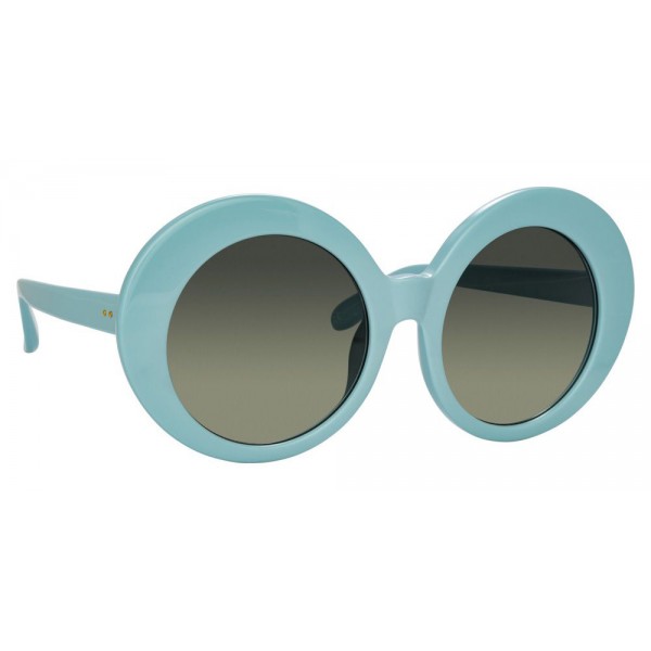 Linda Farrow - Occhiali da Sole Rotondi 468 C17 - Porcellana Blu - Linda Farrow Eyewear