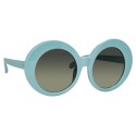 Linda Farrow - Occhiali da Sole Rotondi 468 C17 - Porcellana Blu - Linda Farrow Eyewear