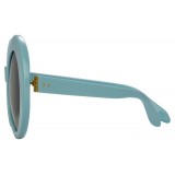 Linda Farrow - Occhiali da Sole Rotondi 468 C17 - Porcellana Blu - Linda Farrow Eyewear