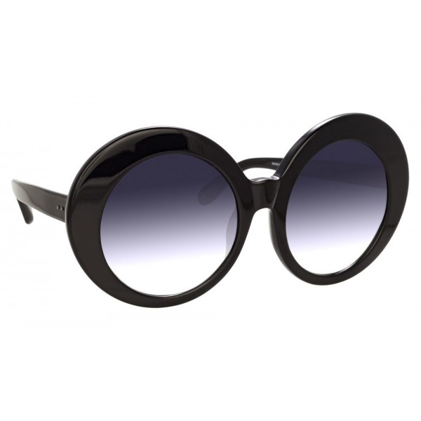 Linda Farrow - Occhiali da Sole Rotondi 468 C14 - Neri - Linda Farrow Eyewear