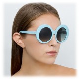 Linda Farrow - Occhiali da Sole Rotondi 468 C17 - Porcellana Blu - Linda Farrow Eyewear
